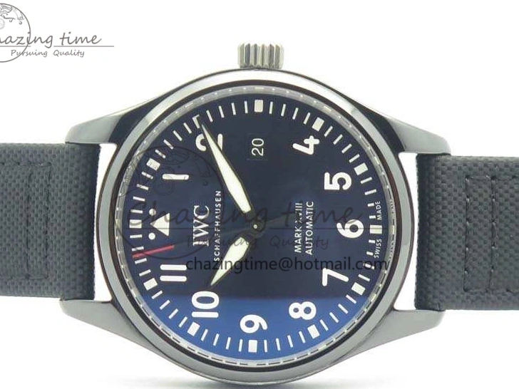 MIROTIME 1231 HighQuality Mark XVIII LAUREUS IW324703 Black Ceramic MKF Best Edition On Black Nylon Strap A 7218